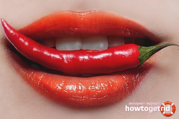 Masque pour augmenter les lèvres avec du poivre