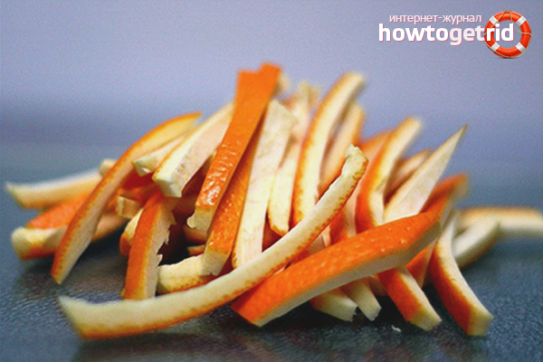 Pelures d'orange à une température