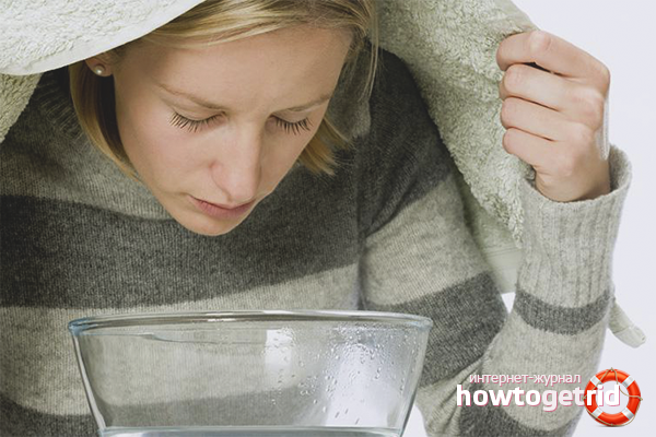 Inhalation avec angine