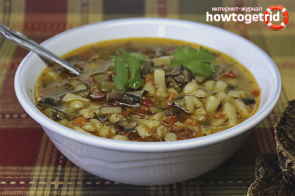 Soupe aux champignons et à l'orge