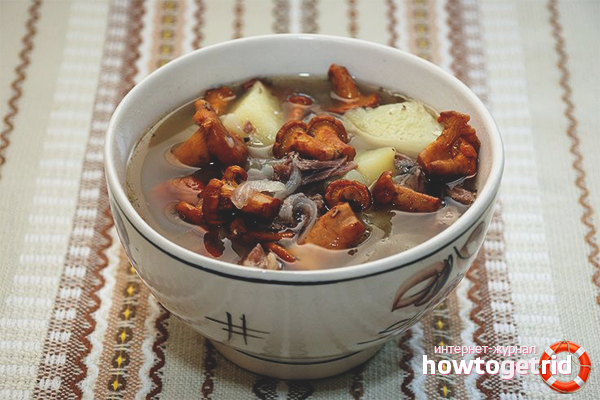 Riche soupe aux champignons et girolles