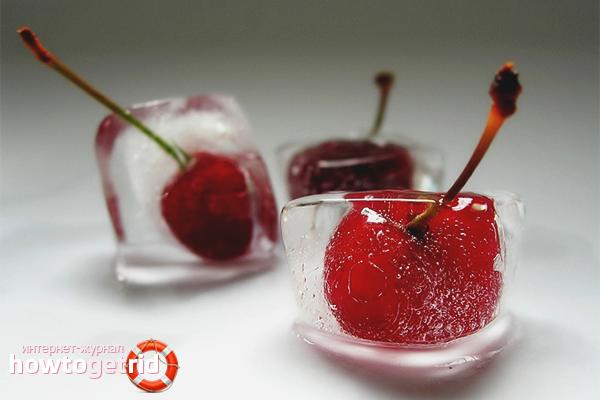Congélation de cerises pour cocktails