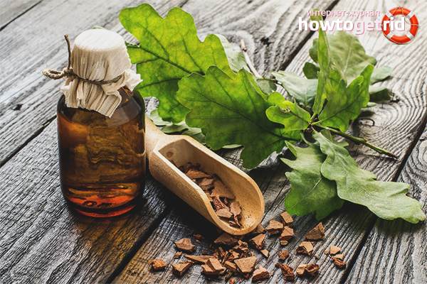 Écorce de chêne pour le traitement des cheveux