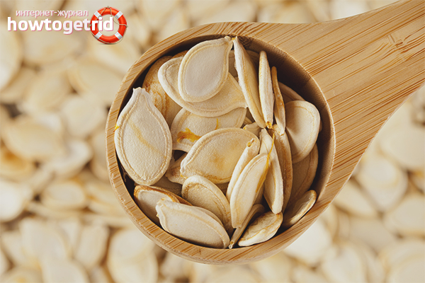 Graines de citrouille infectées par les helminthes